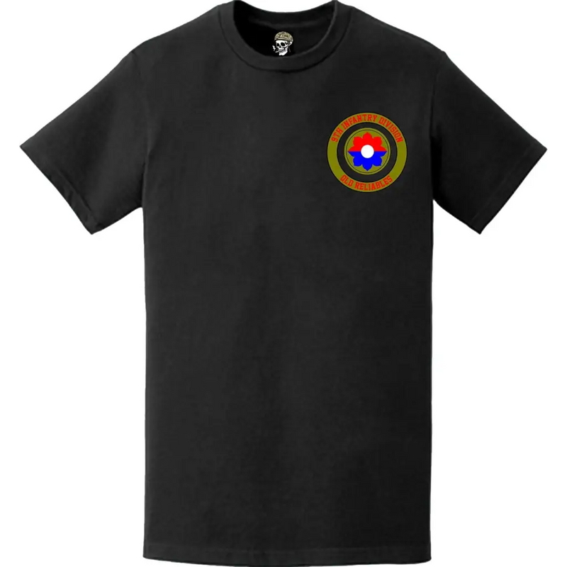 9th Infantry Division Old Reliables Circle Crest Left Chest T-Shirt