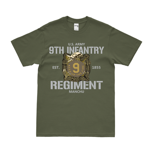 9th Infantry Regiment Legacy Tribute T-Shirt Tactically Acquired Military Green Clean Small