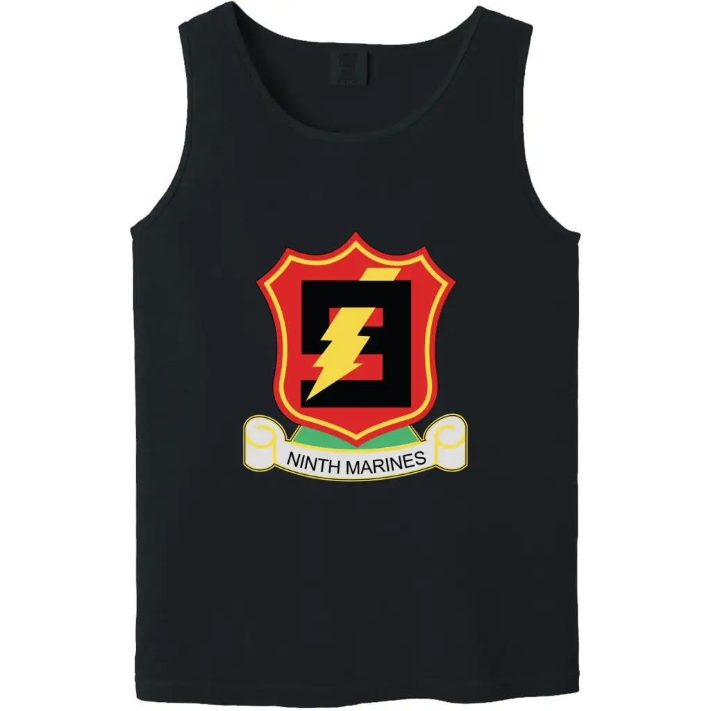 9th Marine Regiment Unit Logo Emblem Tank Top Tactically Acquired Black Small 