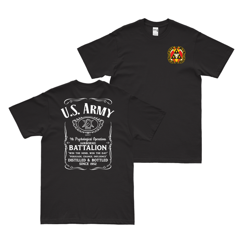 Double-Sided 9th POB (Airborne) Whiskey Label T-Shirt