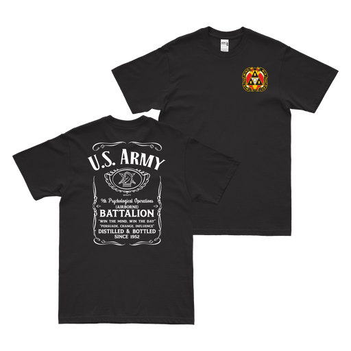 Double-Sided 9th POB (Airborne) Whiskey Label T-Shirt Tactically Acquired Black Small 