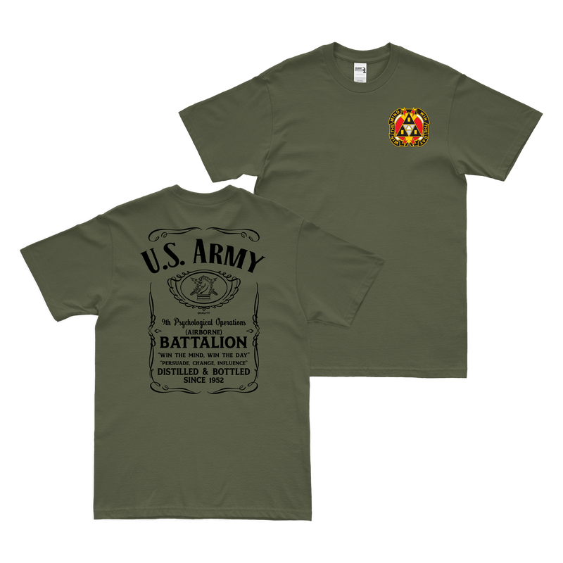 Double-Sided 9th POB (Airborne) Whiskey Label T-Shirt