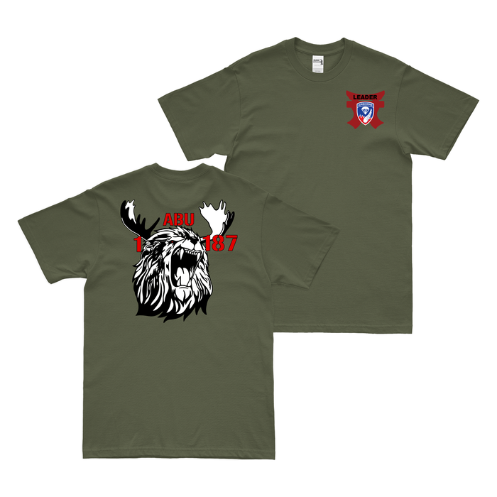 Double-Sided A Co, 1-187 IN, 3BCT, 101st ABN T-Shirt Tactically Acquired Military Green Small 