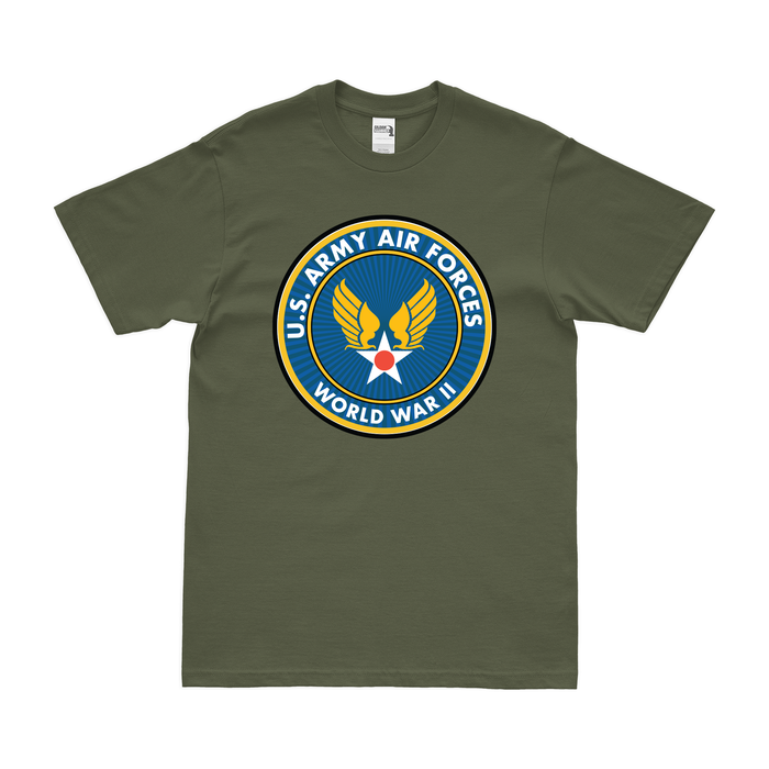 U.S. Army Air Forces (AAF) World War II Emblem T-Shirt Tactically Acquired Military Green Clean Small