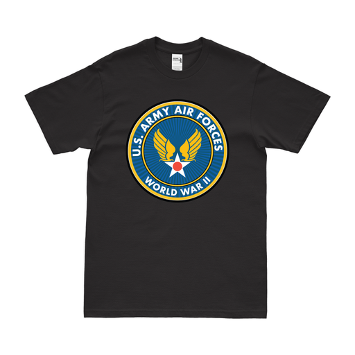 U.S. Army Air Forces (AAF) World War II Emblem T-Shirt Tactically Acquired Black Clean Small