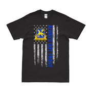 Military Intelligence Always Out Front American Flag T-Shirt Tactically Acquired Black Small 