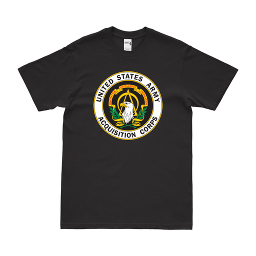 U.S. Army Acquisition Corps Branch Plaque T-Shirt Tactically Acquired Black Clean Small