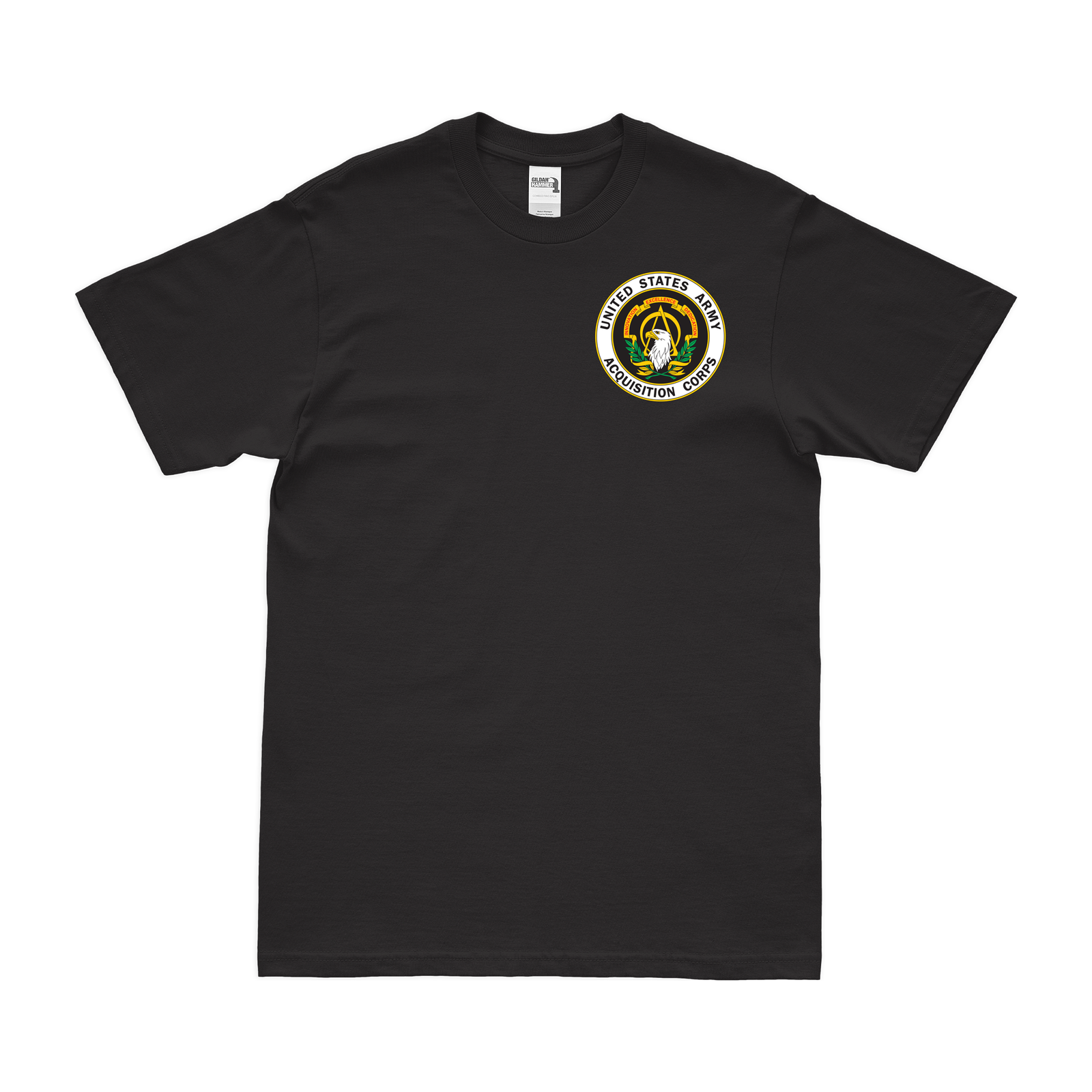 U.S. Army Acquisition Corps Left Chest Plaque T-Shirt Tactically Acquired Black Small 