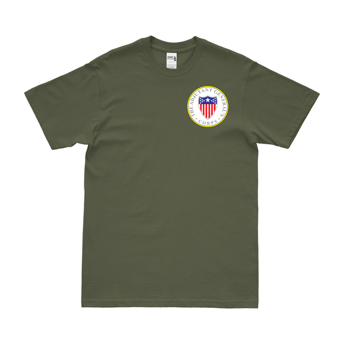 Adjutant General's Corps Left Chest Plaque T-Shirt Tactically Acquired Military Green Small 