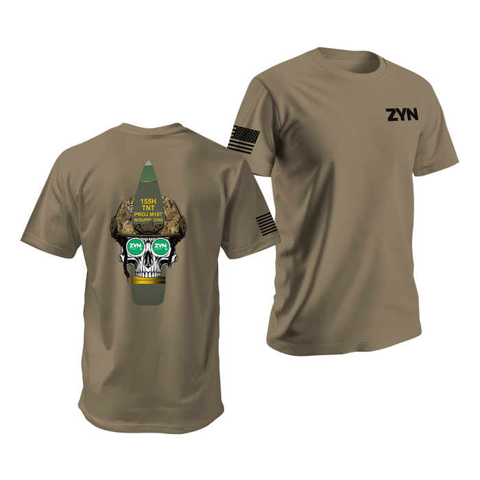 Zyn Field Artillery Skull T-Shirt Tactically Acquired   