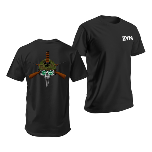 Zyn 0311 Rifleman WW2 Era Skull USMC T-Shirt Tactically Acquired Black Small Wintergreen