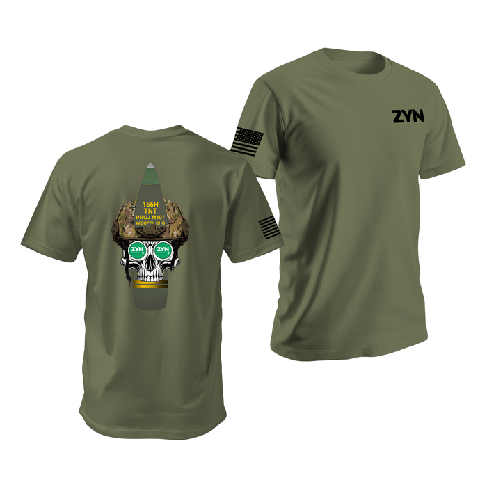 Zyn Field Artillery Skull T-Shirt Tactically Acquired   