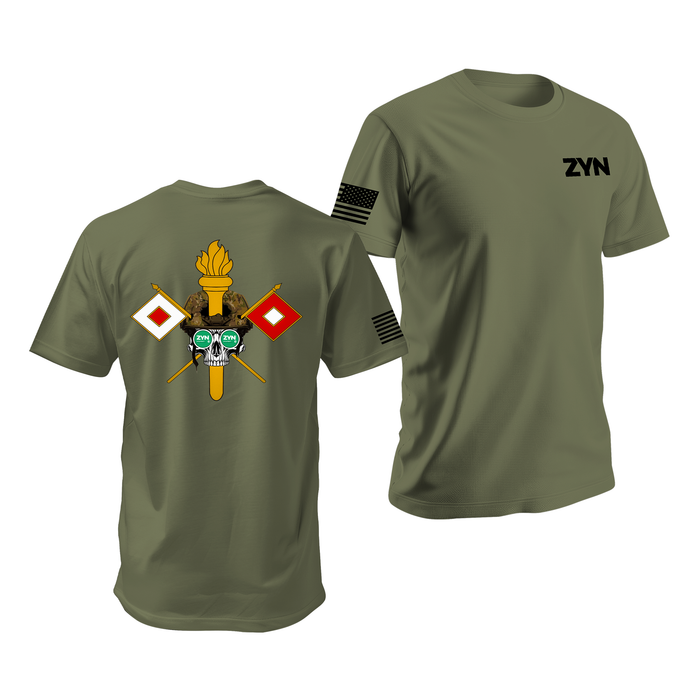 ZYN U.S. Army Signal Corps Skull T-Shirt Tactically Acquired