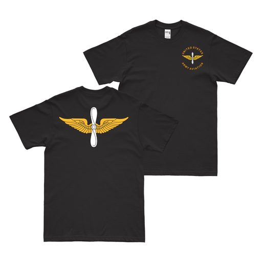 Double-Sided U.S. Army Aviation Branch Emblem T-Shirt Tactically Acquired Black Small 
