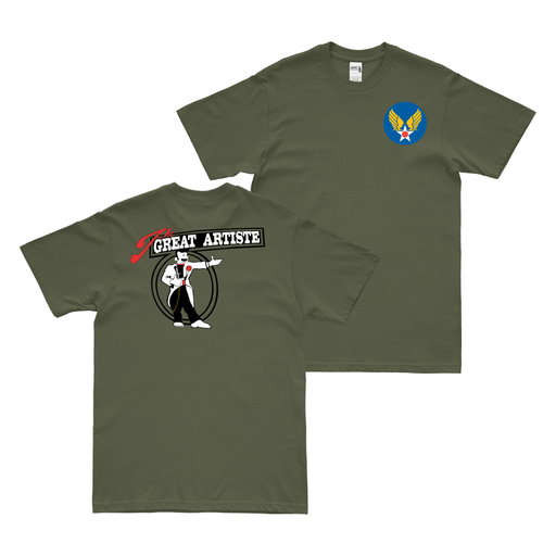 Double-Sided The Great Artiste B-29 Superfortress WW2 T-Shirt Tactically Acquired Military Green Small 