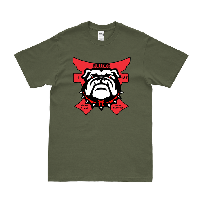 B Co, 1-187 IN, 3BCT, 101 ABN (AASLT) T-Shirt Tactically Acquired Military Green Clean Small