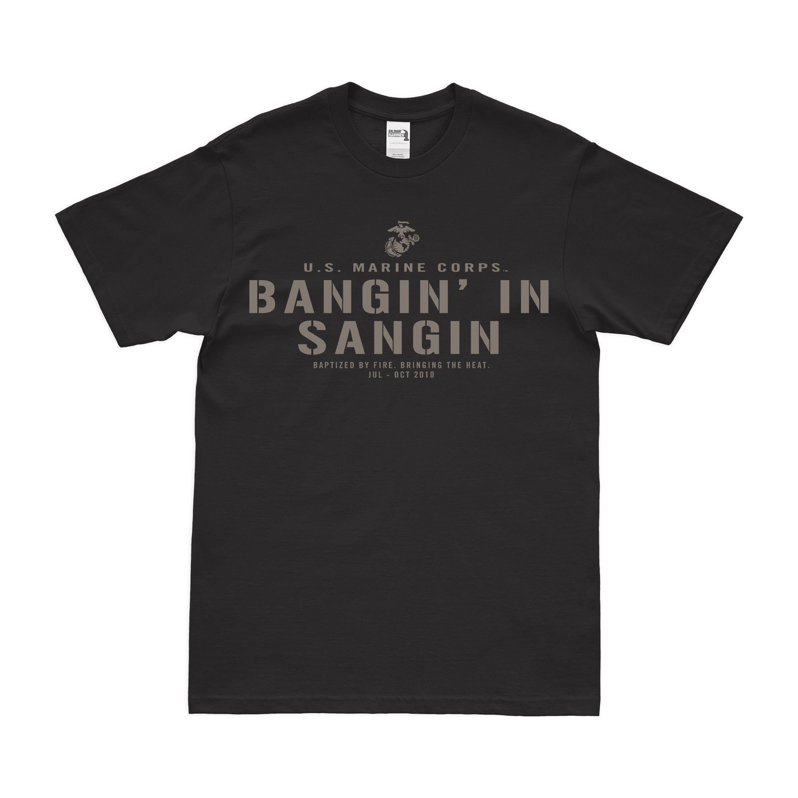 USMC Operation Enduring Freedom T-Shirt - Bangin' in Sangin Afghanistan Tactically Acquired Black Small 