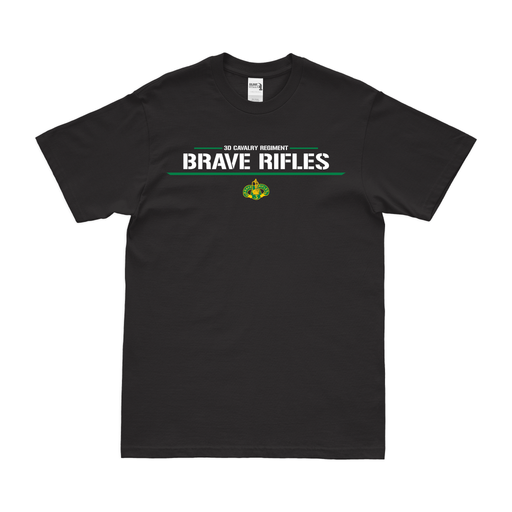 3rd Cavalry Regiment "Brave Rifles" Motto Logo T-Shirt Tactically Acquired Black Clean Small