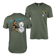 U.S. Air Force Security Forces Pin-Up Girl Bailey T-Shirt Tactically Acquired Military Green S