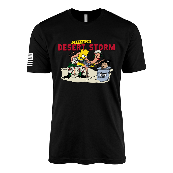 Vintage Rambart Operation Desert Storm Gulf War T-Shirt Tactically Acquired Black Small