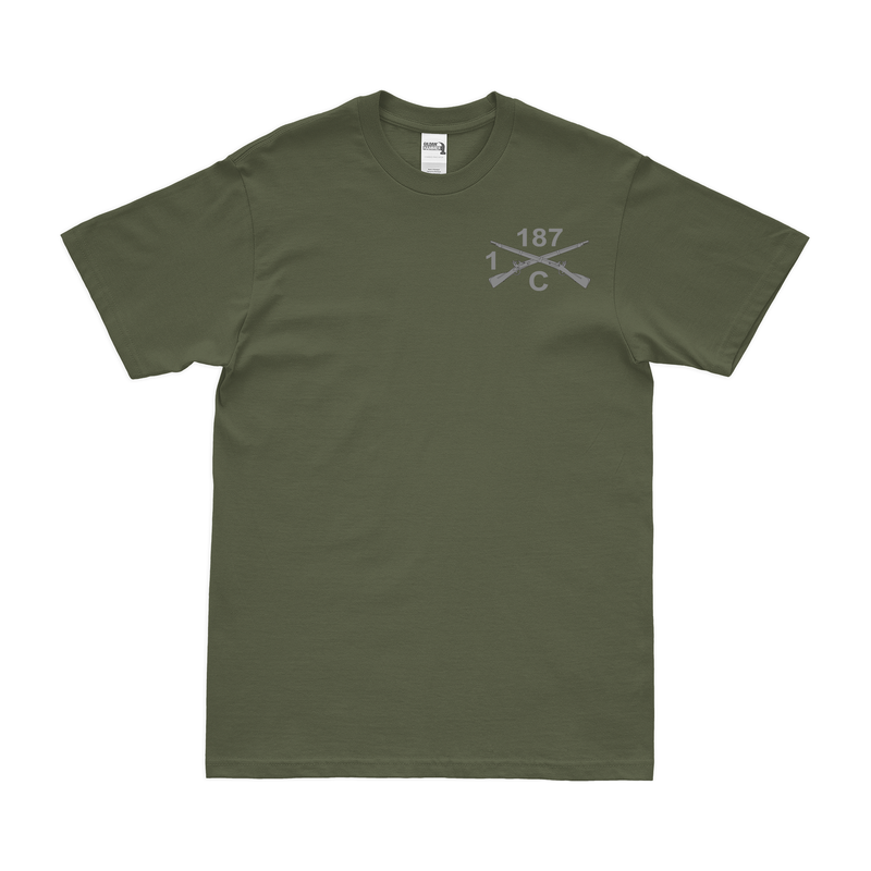 C Co, 1-187 IN, 3BCT Left Chest Crossed Rifles T-Shirt