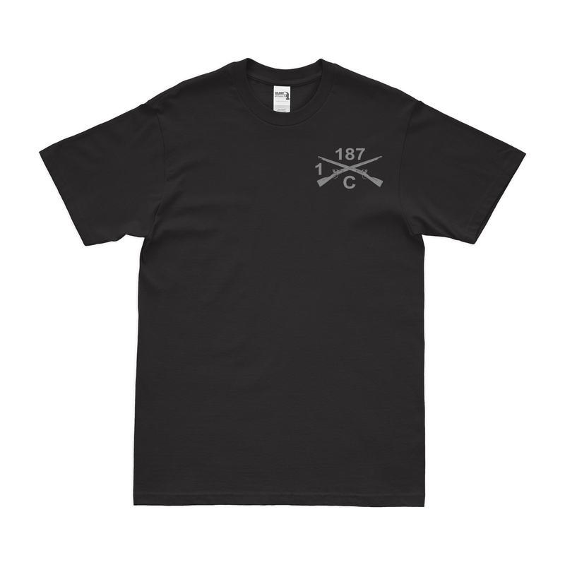 C Co, 1-187 IN, 3BCT Left Chest Crossed Rifles T-Shirt