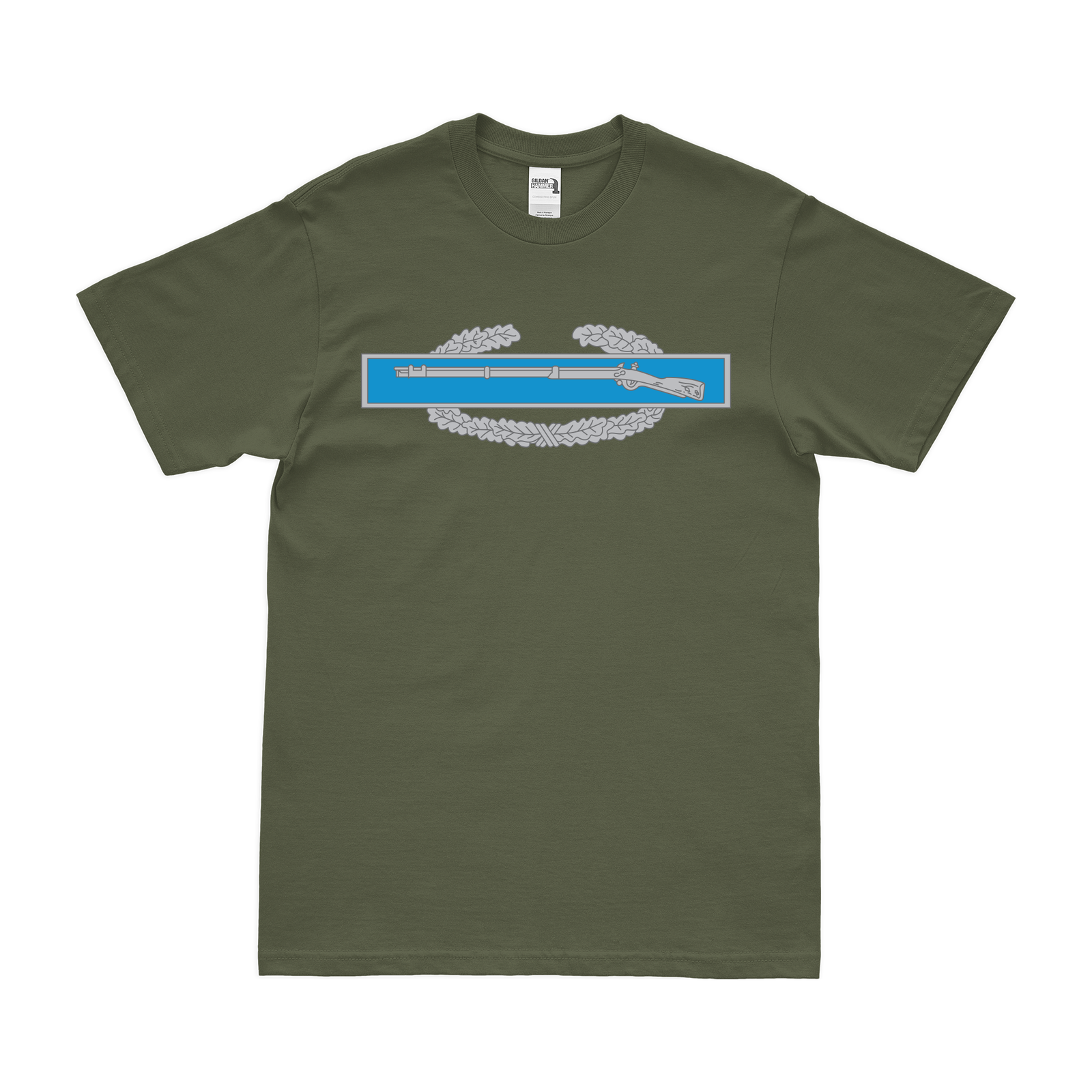 Combat Infantryman Badge (CIB) Insignia T-Shirt Tactically Acquired Military Green Clean Small
