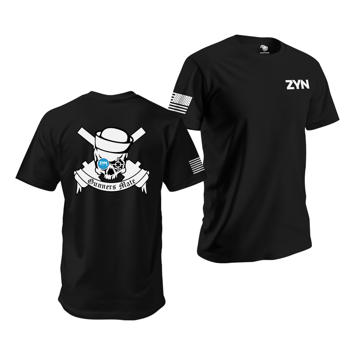 Zyn U.S. Navy Gunners Mate Skull T-Shirt Tactically Acquired Black Small Cool Mint