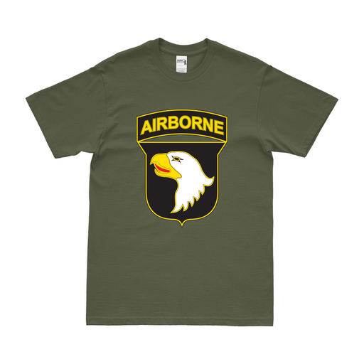 101st Airborne Division CSIB Emblem T-Shirt Tactically Acquired Military Green Small 