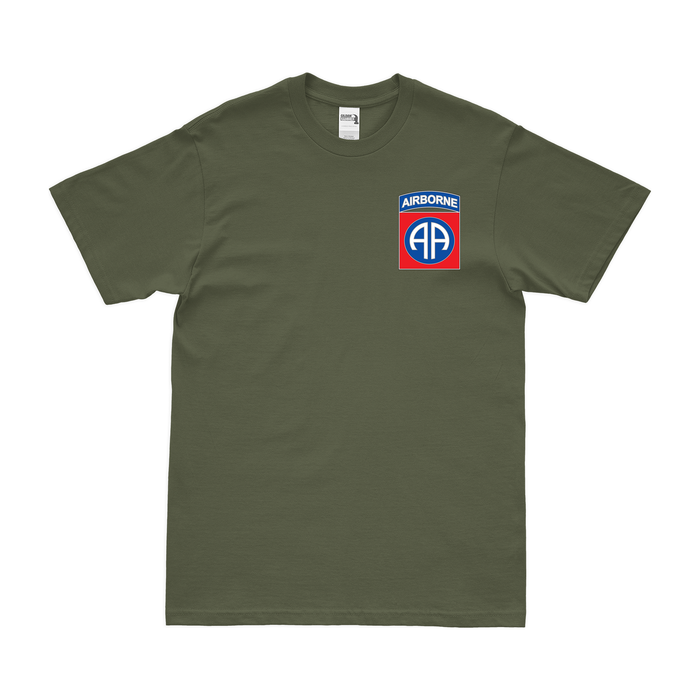 82nd Airborne Division Left Chest CSIB Emblem T-Shirt Tactically Acquired Military Green Small 