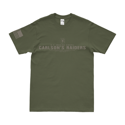 Carlson's Raiders USMC WWII Legacy T-Shirt Tactically Acquired Military Green Small 