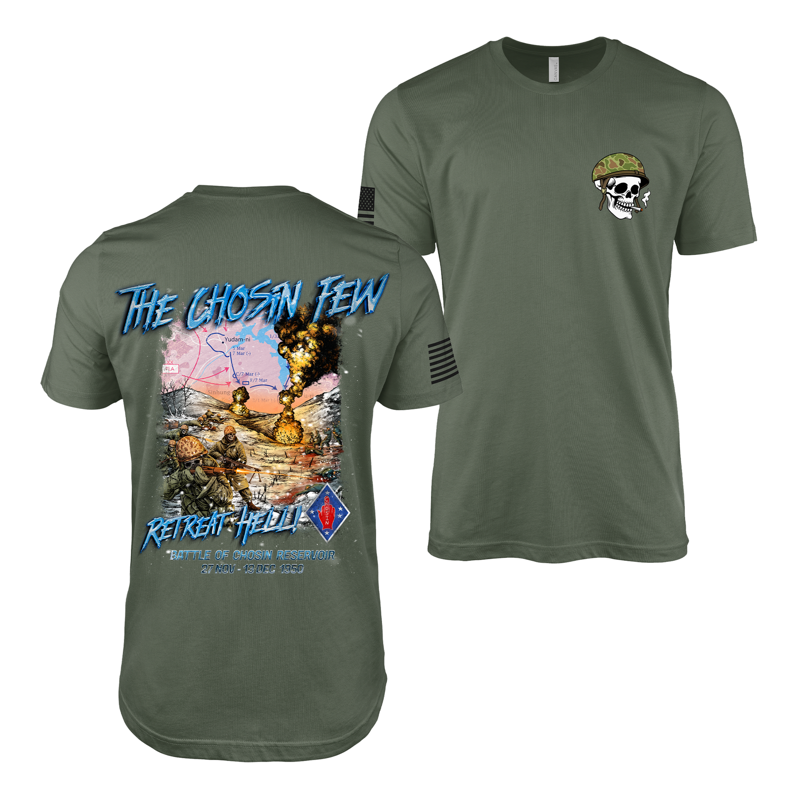 The Chosin Few - Battle of Chosin Reservoir 1950 T-Shirt Tactically Acquired Military Green Small