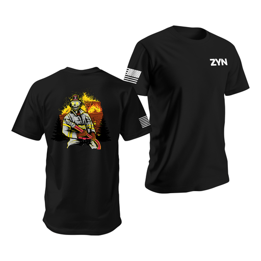 Zyn Firefighter Skull T-Shirt Tactically Acquired Black Small Citrus