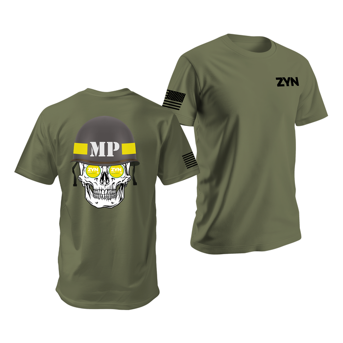 Zyn Military Police Skull T-Shirt Tactically Acquired Military Green Small Citrus