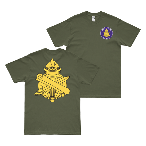 Double-Sided U.S. Army Civil Affairs Branch Emblem T-Shirt Tactically Acquired Military Green Small 