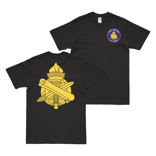 Double-Sided U.S. Army Civil Affairs Branch Emblem T-Shirt Tactically Acquired Black Small 