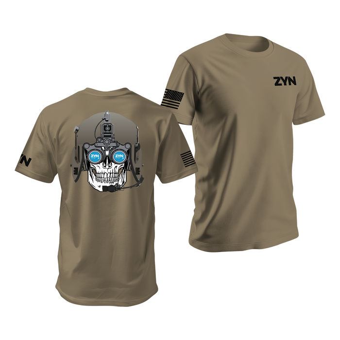 ZYN HGU-56 Army Crew Chief Helmet T-Shirt Tactically Acquired Coyote Brown Small Cool Mint