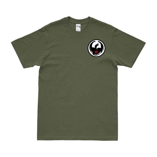 D Co, 1-187 IN, 3BCT, 101 ABN (AASLT) Left Chest T-Shirt Tactically Acquired Military Green Small 