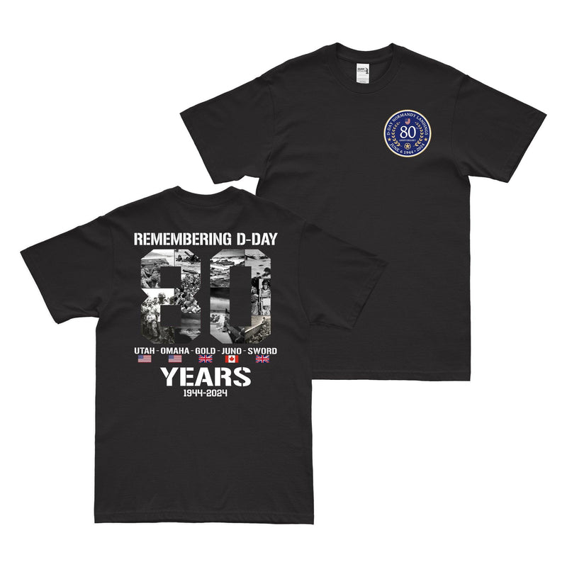 Double-Sided D-Day 2024 - 80th Anniversary Memorial Emblem T-Shirt