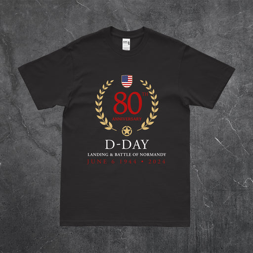 80th Anniversary D-Day 2024 Normandy Landings Memorial Wreath T-Shirt Tactically Acquired   