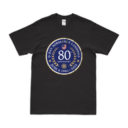D-Day 80th Anniversary 1944-2024 Commemorative WW2 Emblem T-Shirt Tactically Acquired Black Distressed Small