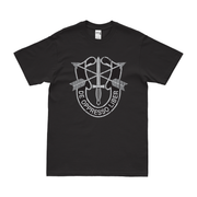 Distressed U.S. Army Special Forces De Oppresso Liber Emblem T-Shirt Tactically Acquired Small Black 