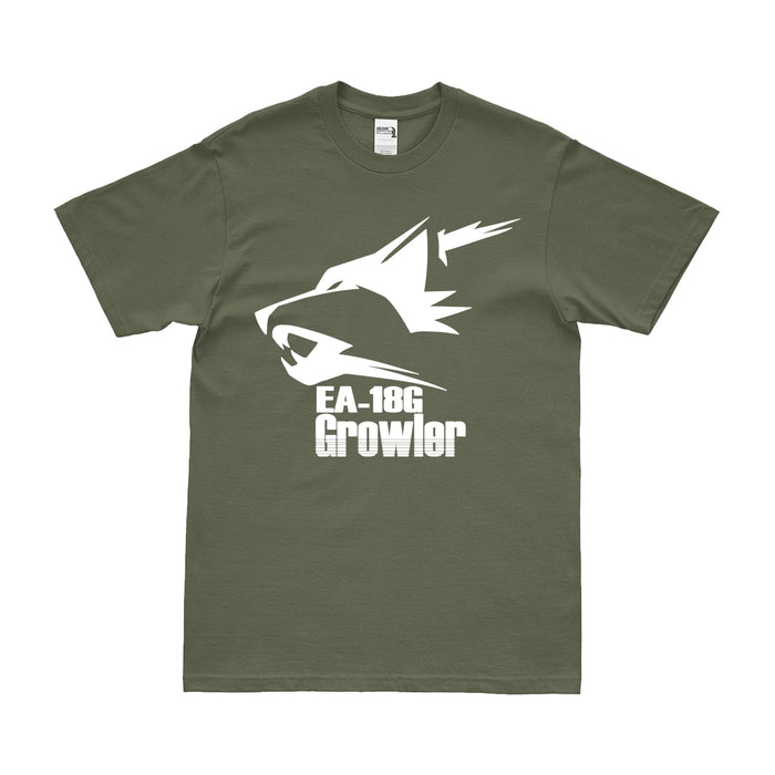 EA-18G 'Growler' Military Aircraft Logo Emblem T-Shirt Tactically Acquired Small Military Green 