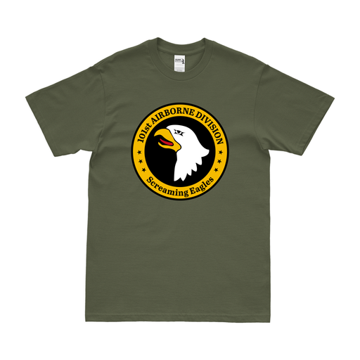 101st Airborne Screaming Eagles Emblem T-Shirt Tactically Acquired Military Green Small 