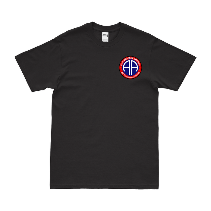 82nd Airborne Left Chest All-American Emblem T-Shirt Tactically Acquired Black Small 