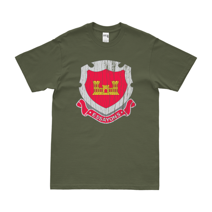 USACE Branch Insignia T-Shirt Tactically Acquired Military Green Distressed Small