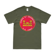 USACE Branch Plaque T-Shirt Tactically Acquired Military Green Distressed Small
