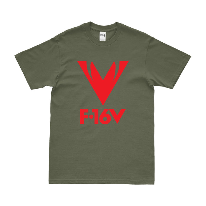 F-16V 'Viper' Logo Emblem Insignia Aircraft T-Shirt Tactically Acquired Small Military Green 