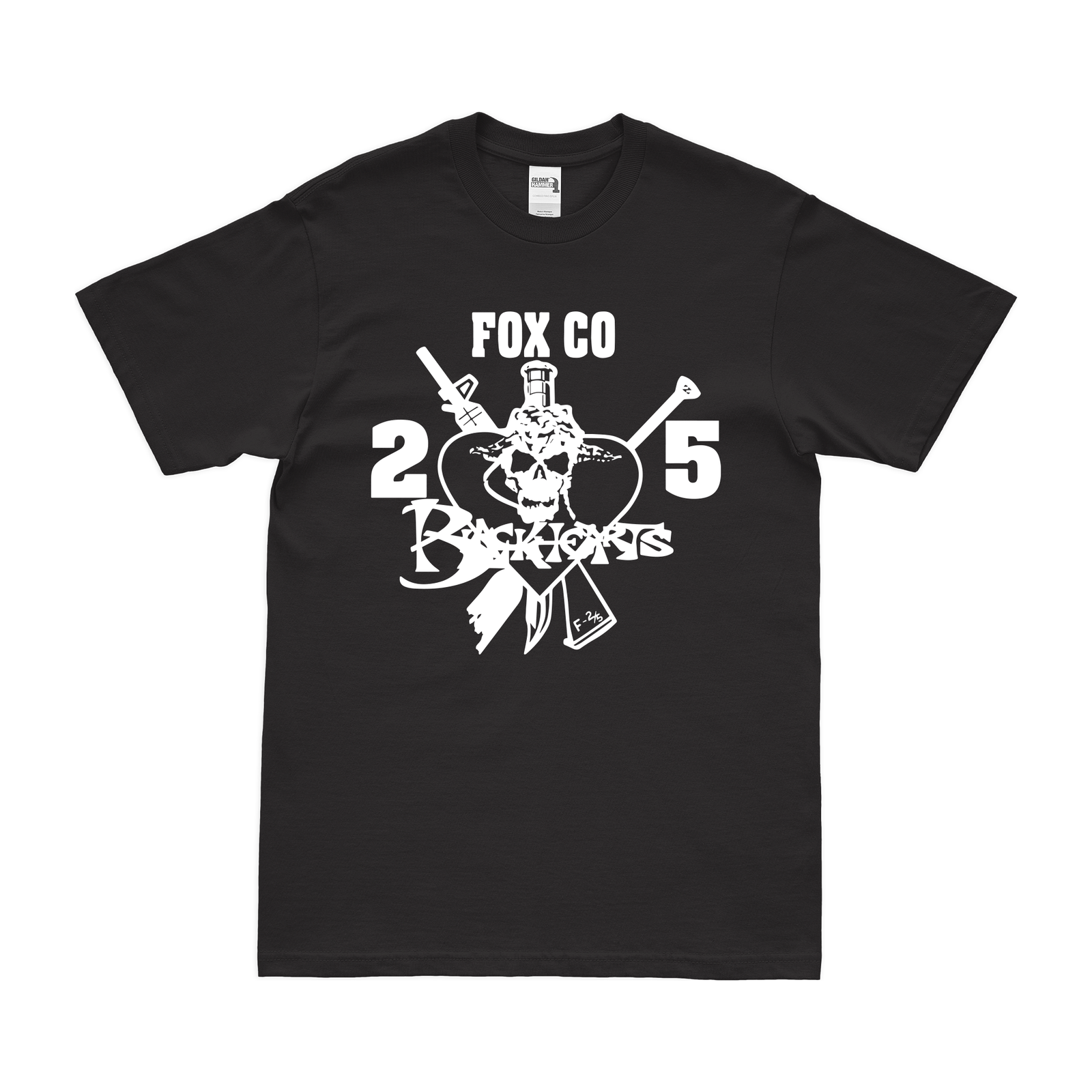 Fox Company 'Blackhearts' 2/5 Marines T-Shirt Tactically Acquired Black Clean Small