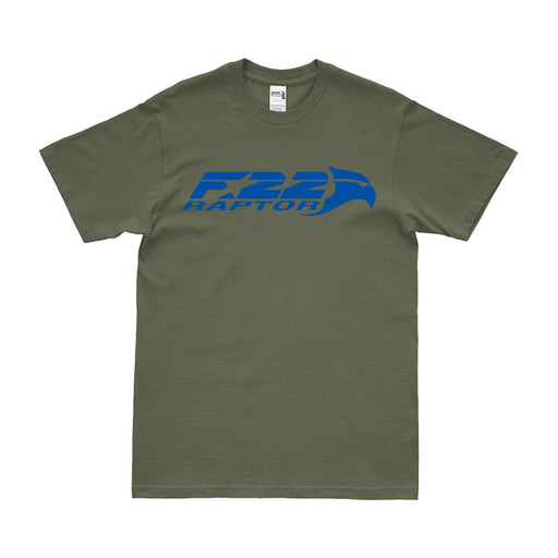 F-22 Raptor Stealth Fighter Jet Logo Emblem T-Shirt Tactically Acquired Small Military Green 